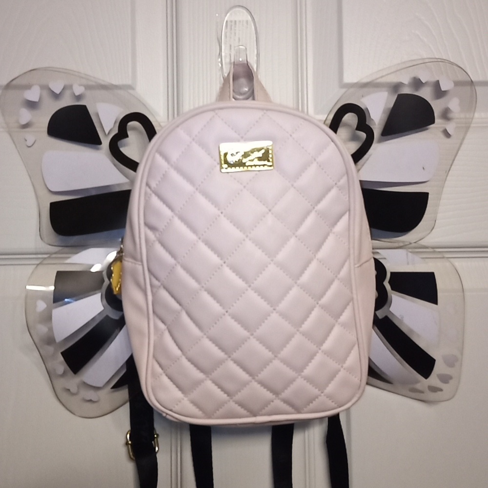 Adorable Betsey Johnson LUV BETSEY Mini Butterfly Backpack Blush Pink & …